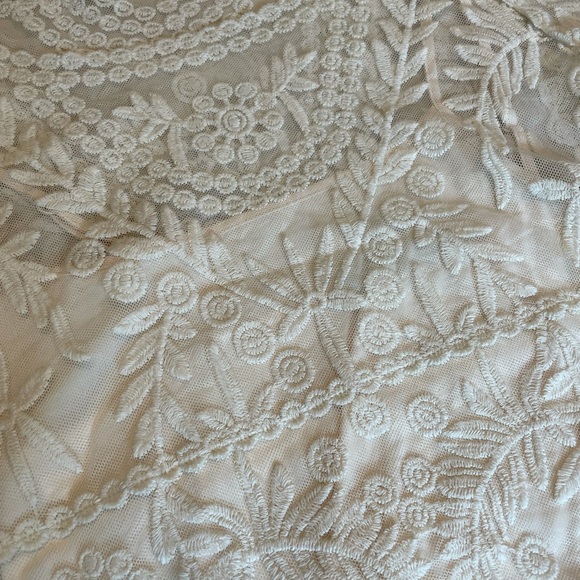 Express Embroidered Cream Dress - Picture 4 of 6